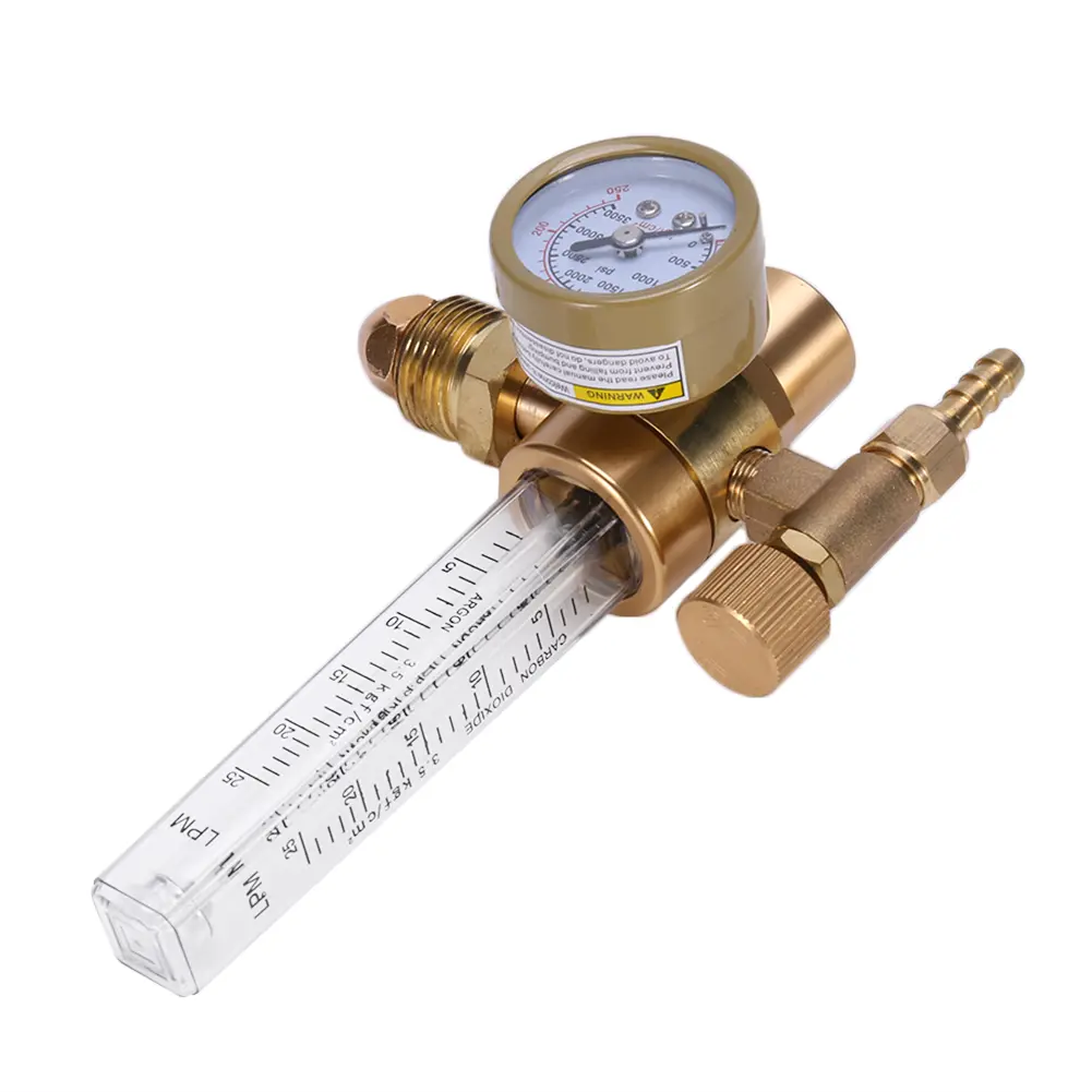 All Brass Argon Meter Fall Prevention CGA580 Connector Gas Regulator Valve G5/8 Male Thread Instruments for Welding Gas Cylinder