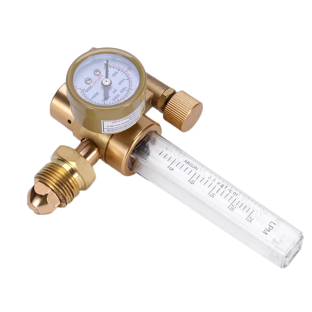 All Brass Argon Meter Fall Prevention CGA580 Connector Gas Regulator Valve G5/8 Male Thread Instruments for Welding Gas Cylinder