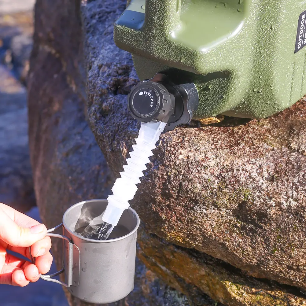 13L Car Water Storage Container with Spigot Large-Capacity Drinking Water Bucket Portable Outdoor Camping Hiking Water Tank