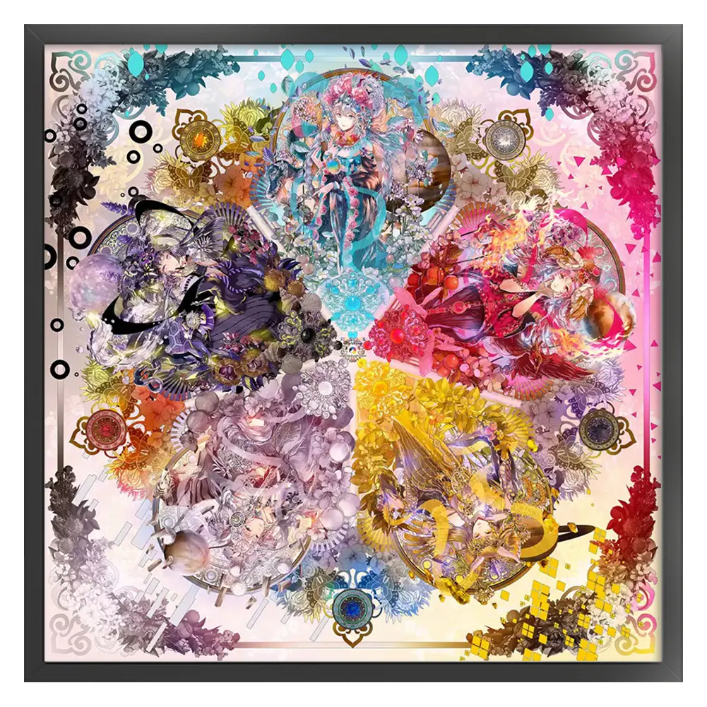 Girl Printed Cross Stitch Kit 95x95cm DIY 14CT Embroidery Craft Set Home Decor
