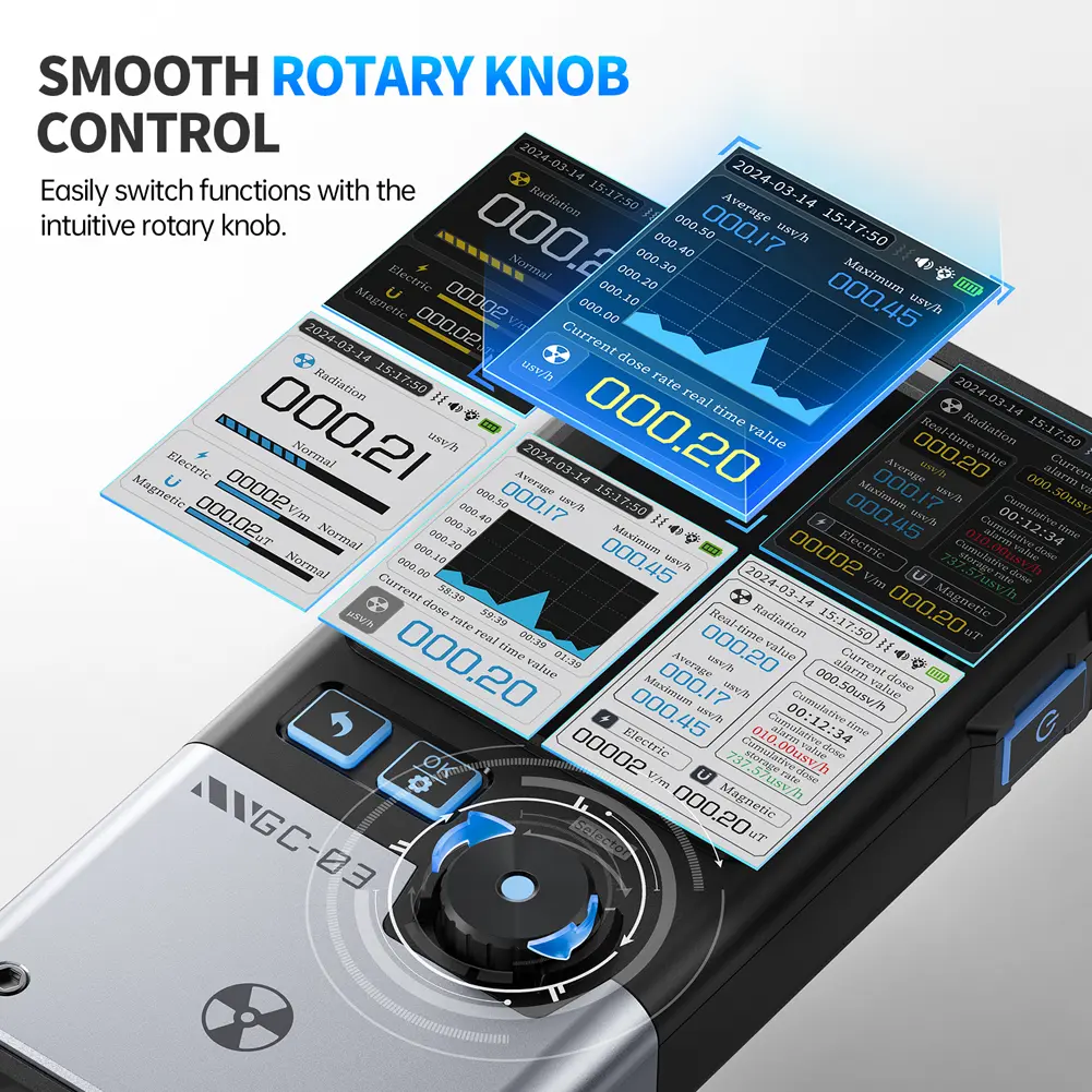 Portable EMF Detector Electromagnetic Radiation Detector Electric Field Magnetic Field RF Detector for Home Office Ghost Hunting