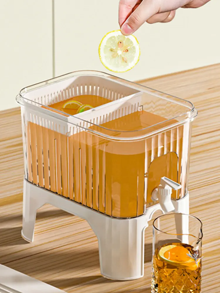 5L Cold Kettle with Faucet & Bracket Refrigerator Juice Pitcher Cold Water Pitcher Filter Drink Container for Home Kitchen