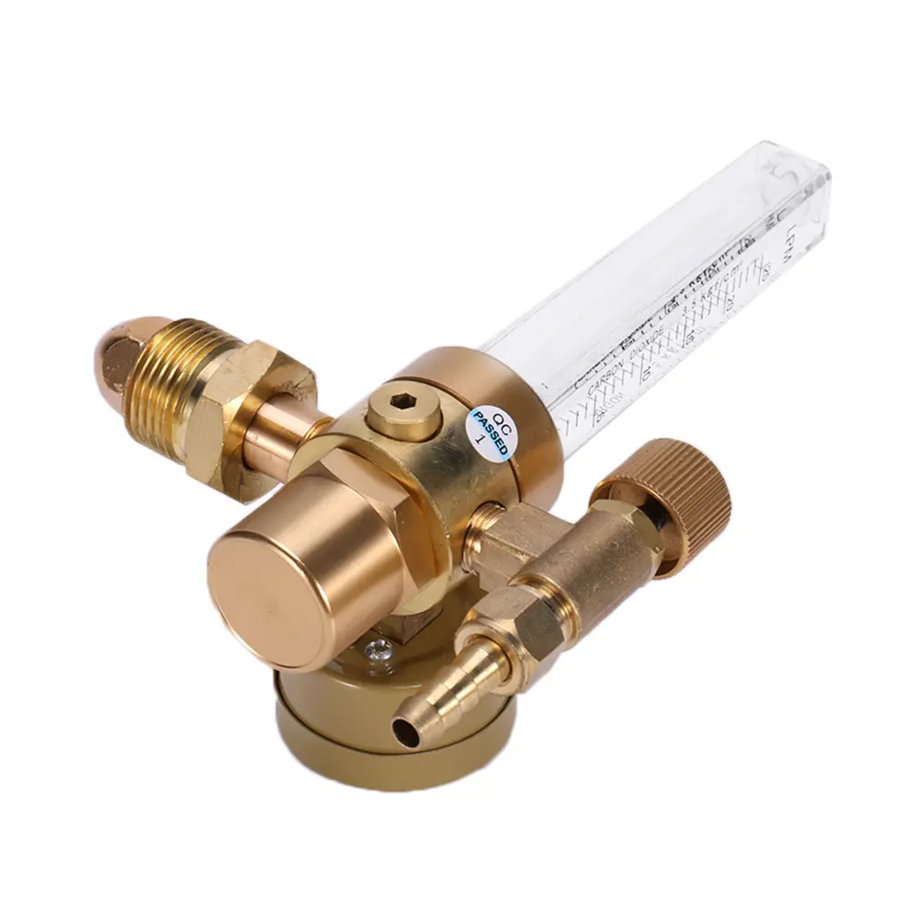 All Brass Argon Meter Fall Prevention CGA580 Connector Gas Regulator Valve G5/8 Male Thread Instruments for Welding Gas Cylinder
