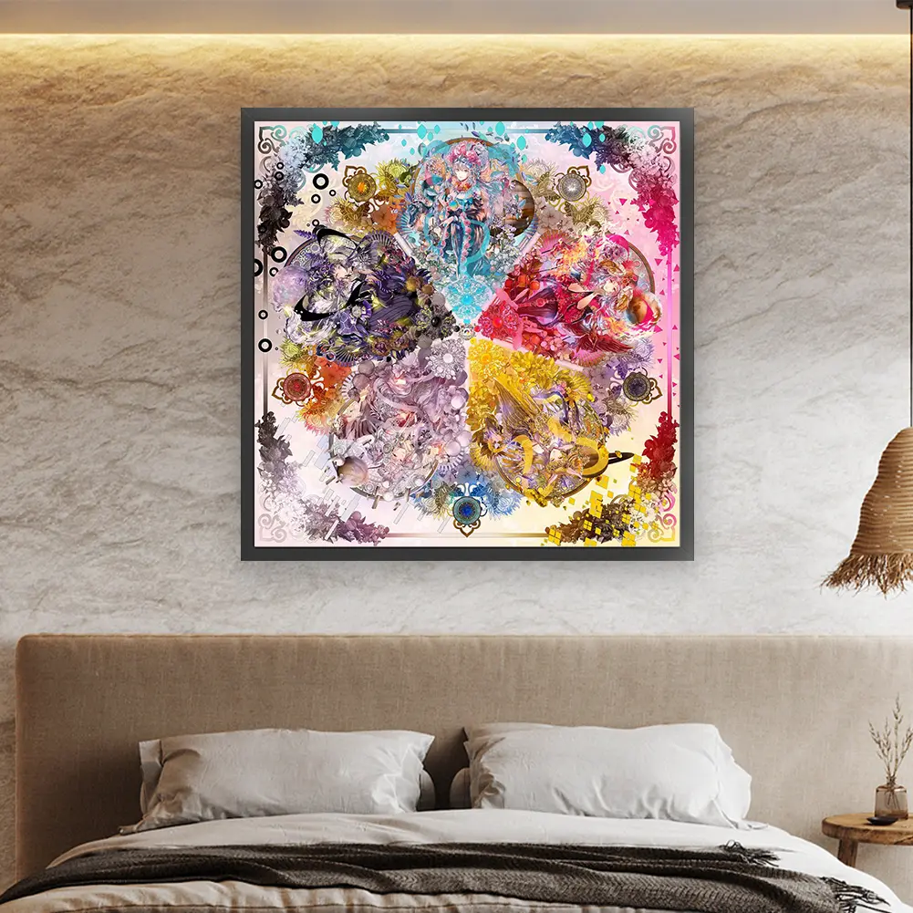 Girl Printed Cross Stitch Kit 95x95cm DIY 14CT Embroidery Craft Set Home Decor