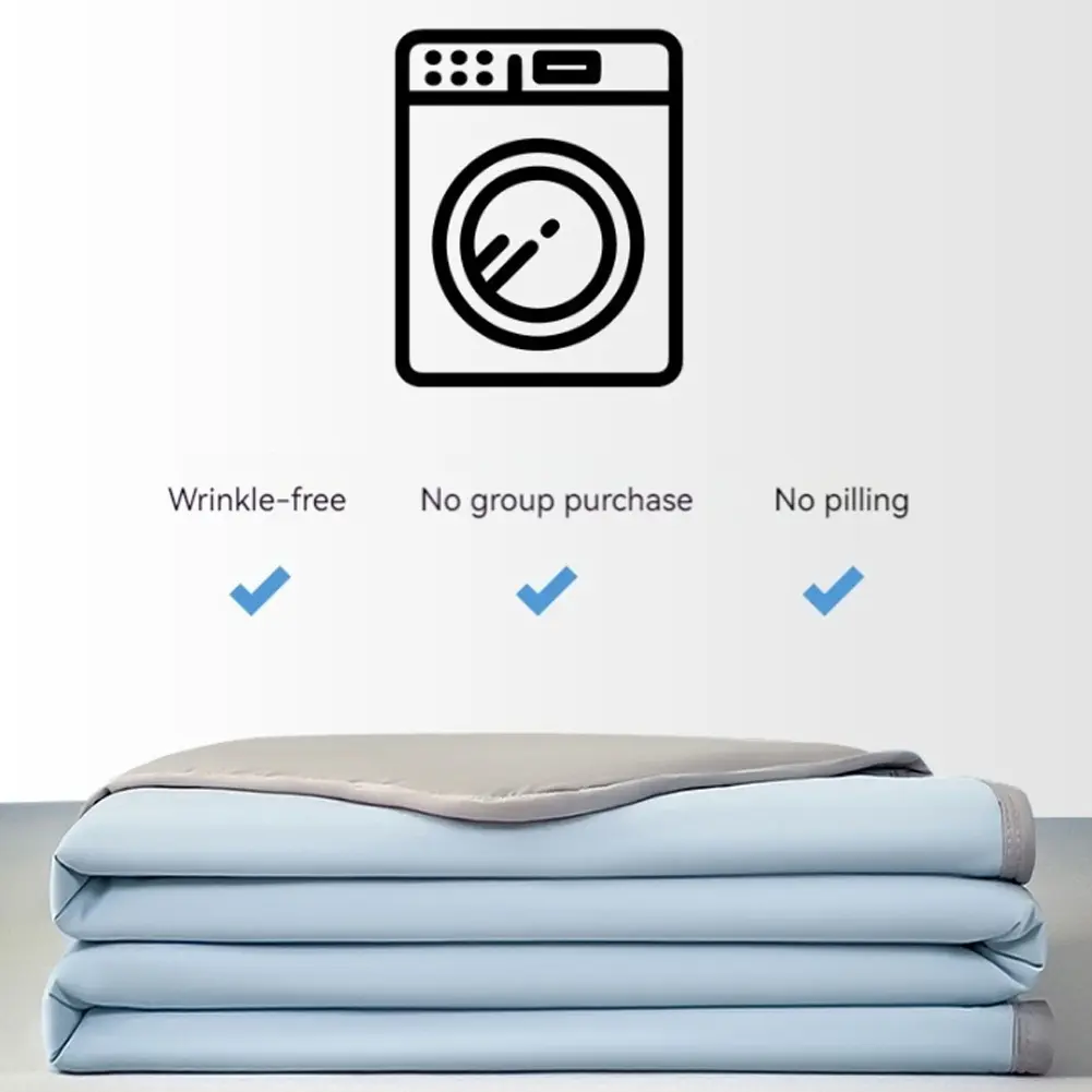 Summer Cool Sheets Solid Color Cold Feeling Quilt Multi-Function Lightweight Cooling Quilts for Bedroom Living Room
