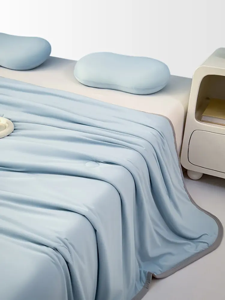 Summer Cool Sheets Solid Color Cold Feeling Quilt Multi-Function Lightweight Cooling Quilts for Bedroom Living Room
