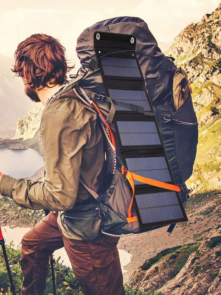 15W Portable Solar Panel IP65 Waterproof Foldable Solar Charger Lightweight Solar Power Station for Off-Grid Blackouts