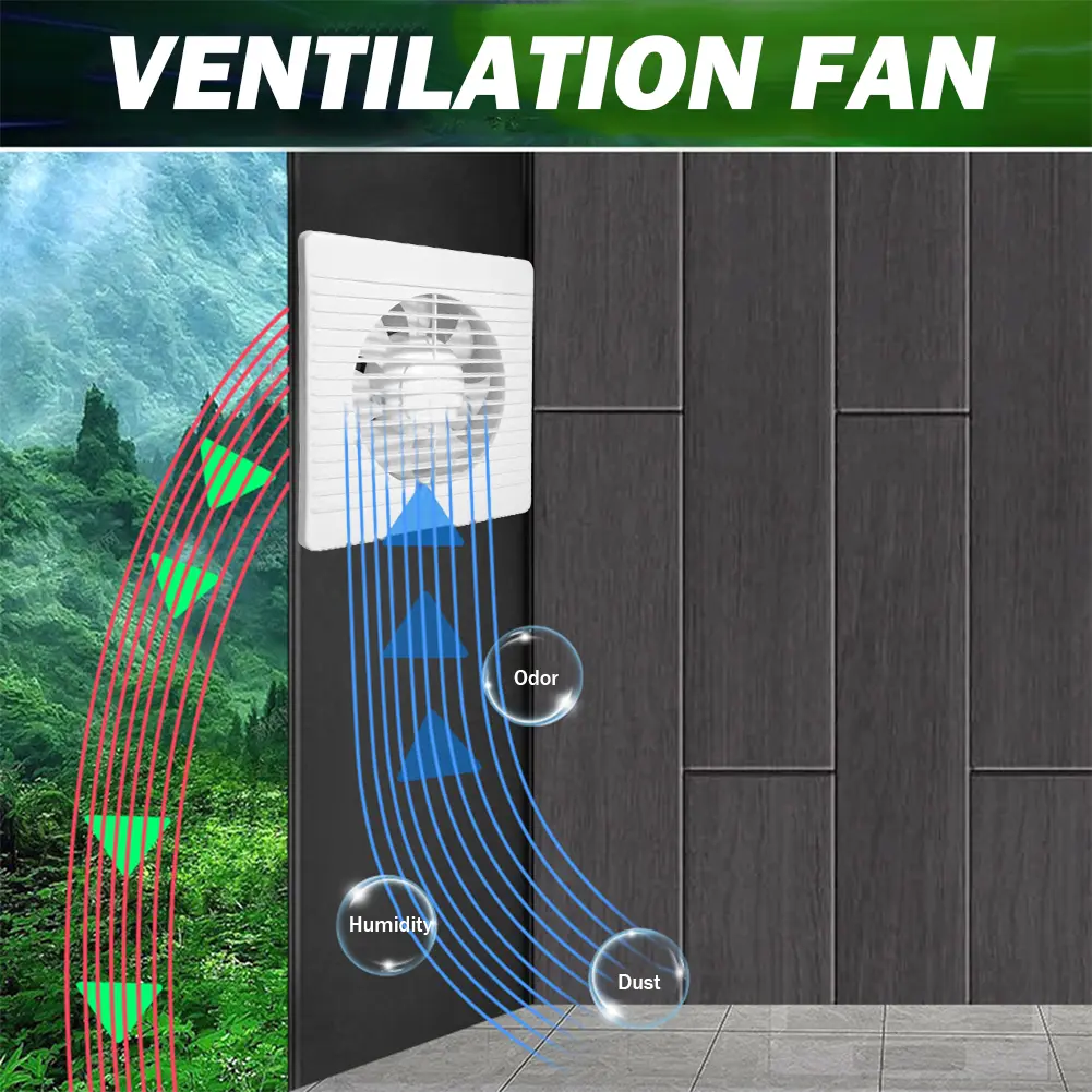 4/6/8Inch Exhaust Fan Energy-saving Air Vent Window Wall Fan Anti-Mosquito Design Ventilation Blower for Bathroom Kitchen Toilet