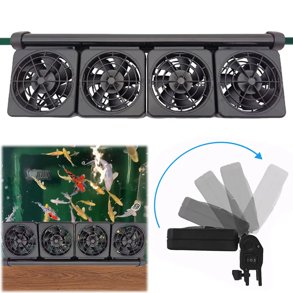 Aquarium Chiller 2-Level Speed Adjustable Fish Tank Fan Aquarium Cooling Fan for Freshwater and Saltwater Tanks