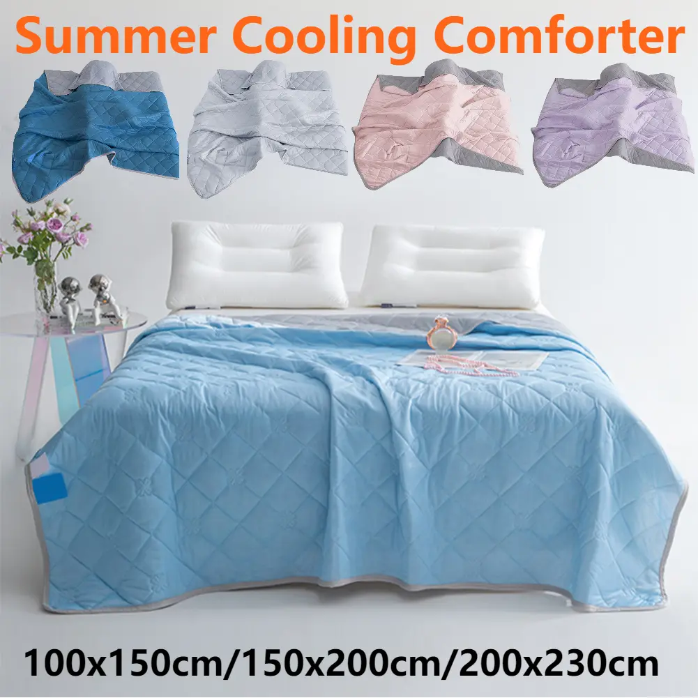Summer Cooling Comforter Grade A Lightweight Comforter Soft Breathable Heat-absorbing Quilts for Hot Sleepers and Night Sweats