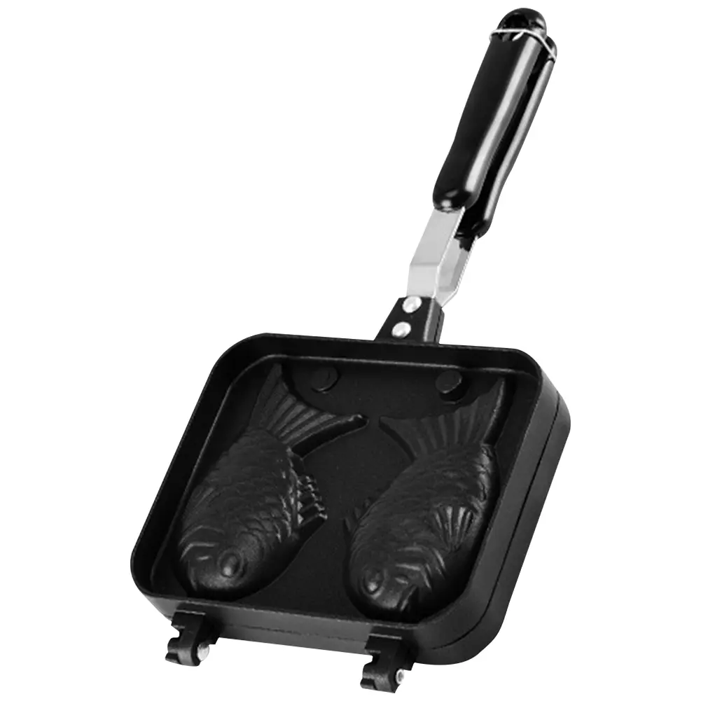 Taiyaki Double Baking Pan Aluminum Alloy Double Fish Shaped Taiyaki Dessert Waffle Cake Maker Pan Non Stick Waffle Baking Mold
