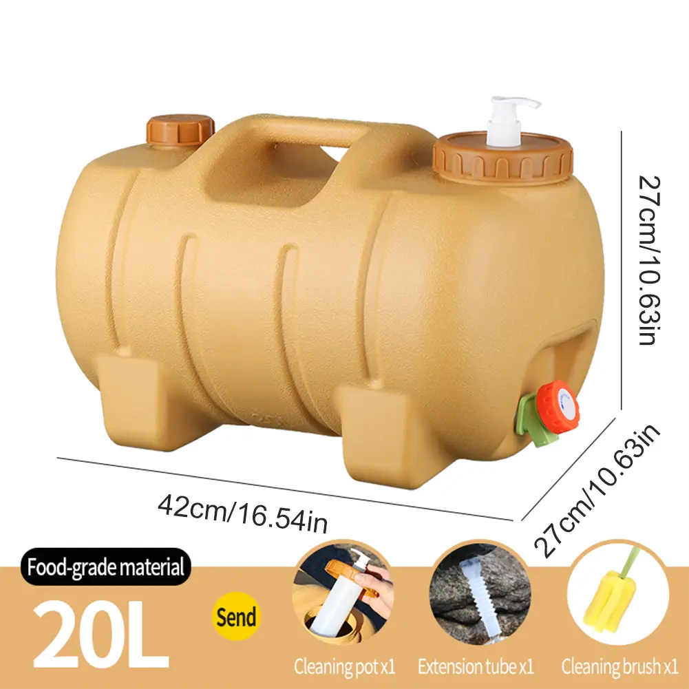 20L Camping Water Jug Leak-Proof Water Storage Container Bag Large Capacity Drinking Water Tank Outdoor Portable Water Bucket