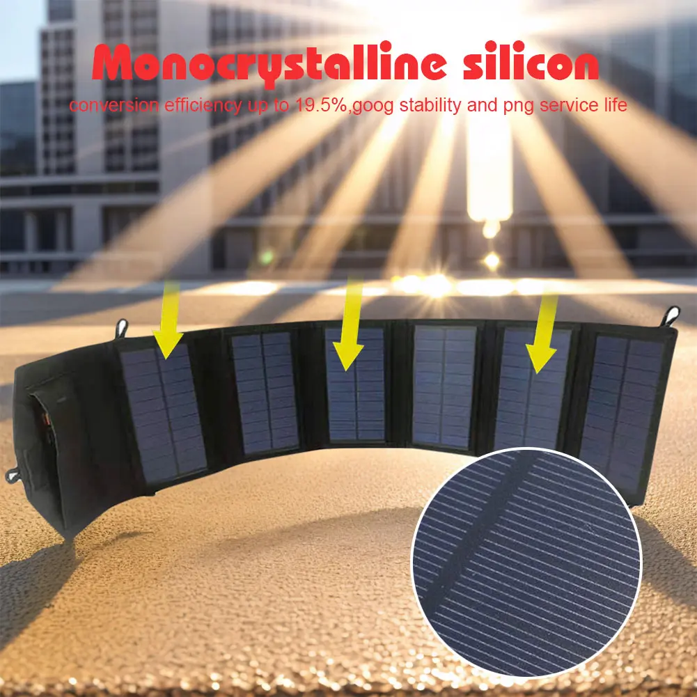 20W Portable Solar Panel IP65 Waterproof Foldable Solar Charger Lightweight Solar Power Station for Car Boat Caravan Camp