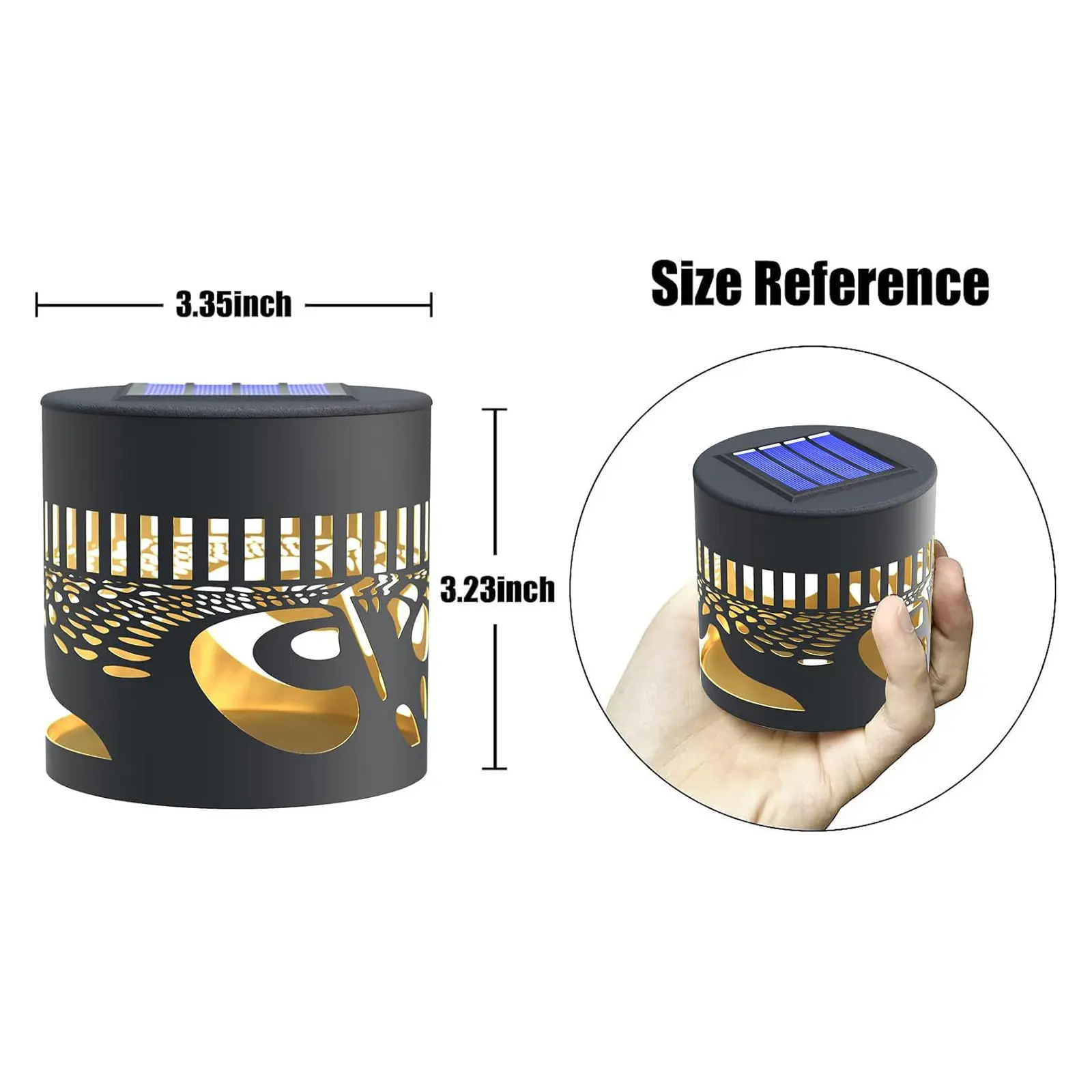 1 Pack Hollow LED Landscape Light Outdoor Garden Solar Light Iron Art Wall Light for Garden Fence Yard Front Door Pathway