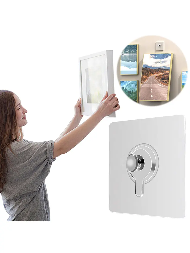 Transparent Wall Screw Traceless Wall Hook Nail Free Wall Nail Adhesive for Mount Wall Shelf Picture Hanging Kitchen