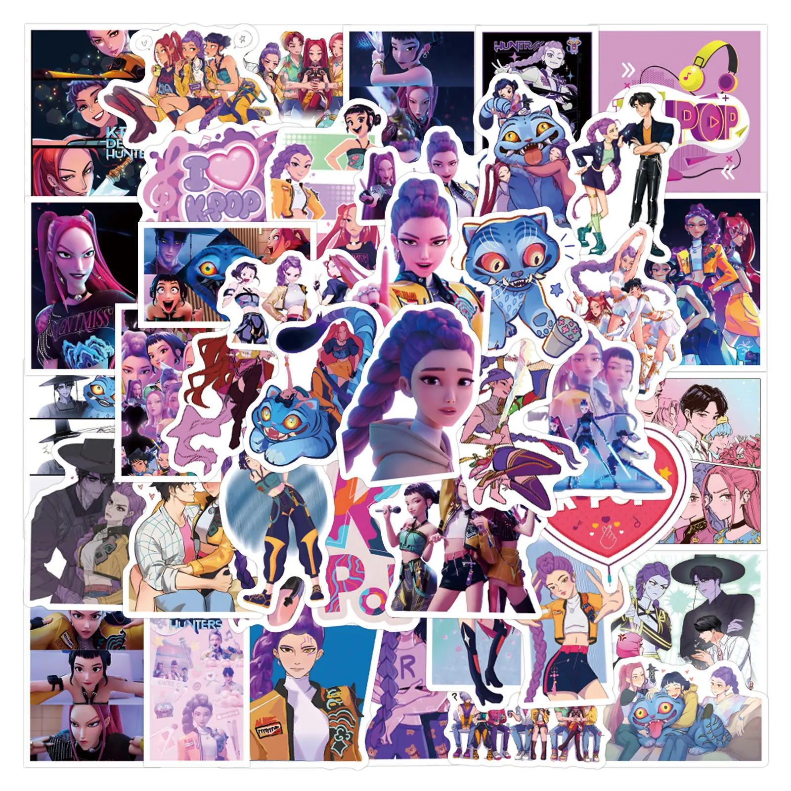 110/55pcs Movie Demon Hunters Stickers Derpy Tiger Waterproof Graffiti DIY Phone Case Laptop Cool Scrapbooking Sticker Girl Gift