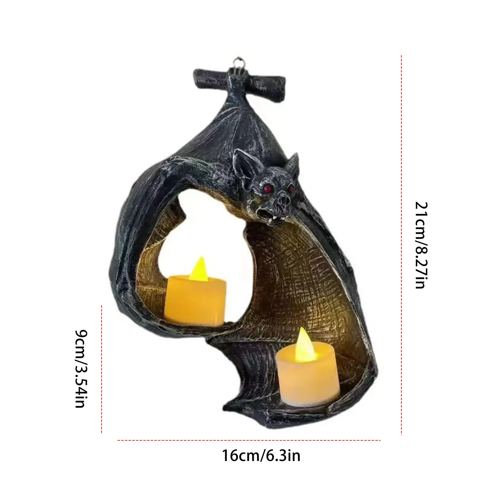 New Bat Wall Tealight Holder Halloween Candlestick Bat Statue Garden Hanging Sculpture Light Garden Home Decoration Candle Rack