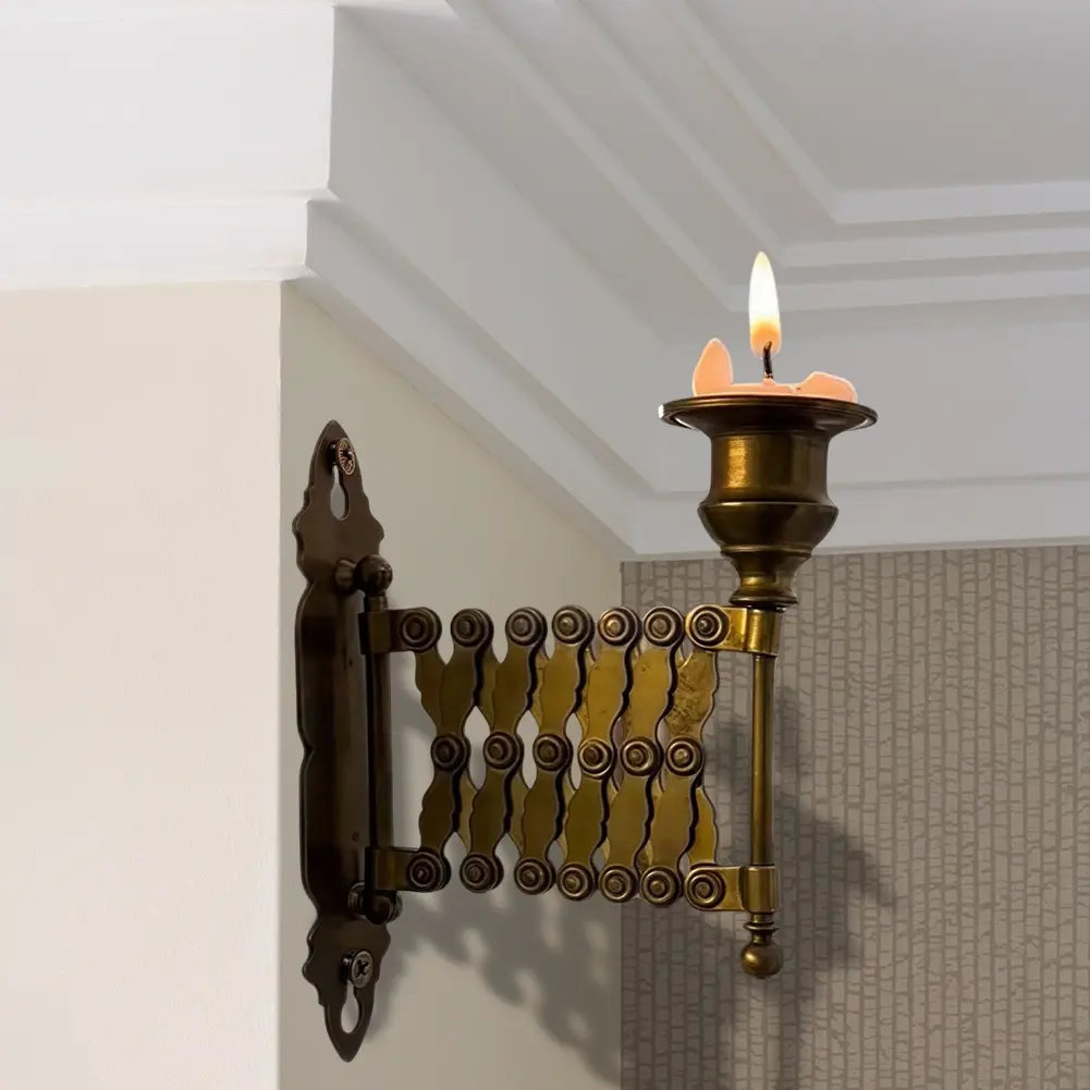 Retro Candlestick Rack Multi-Purpose Vintage Candle Sconce Holder Telescopic Metal Candle Decorations for Bedroom Decoration