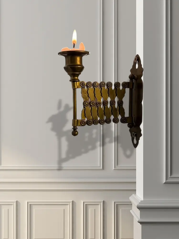 Retro Candlestick Rack Multi-Purpose Vintage Candle Sconce Holder Telescopic Metal Candle Decorations for Bedroom Decoration