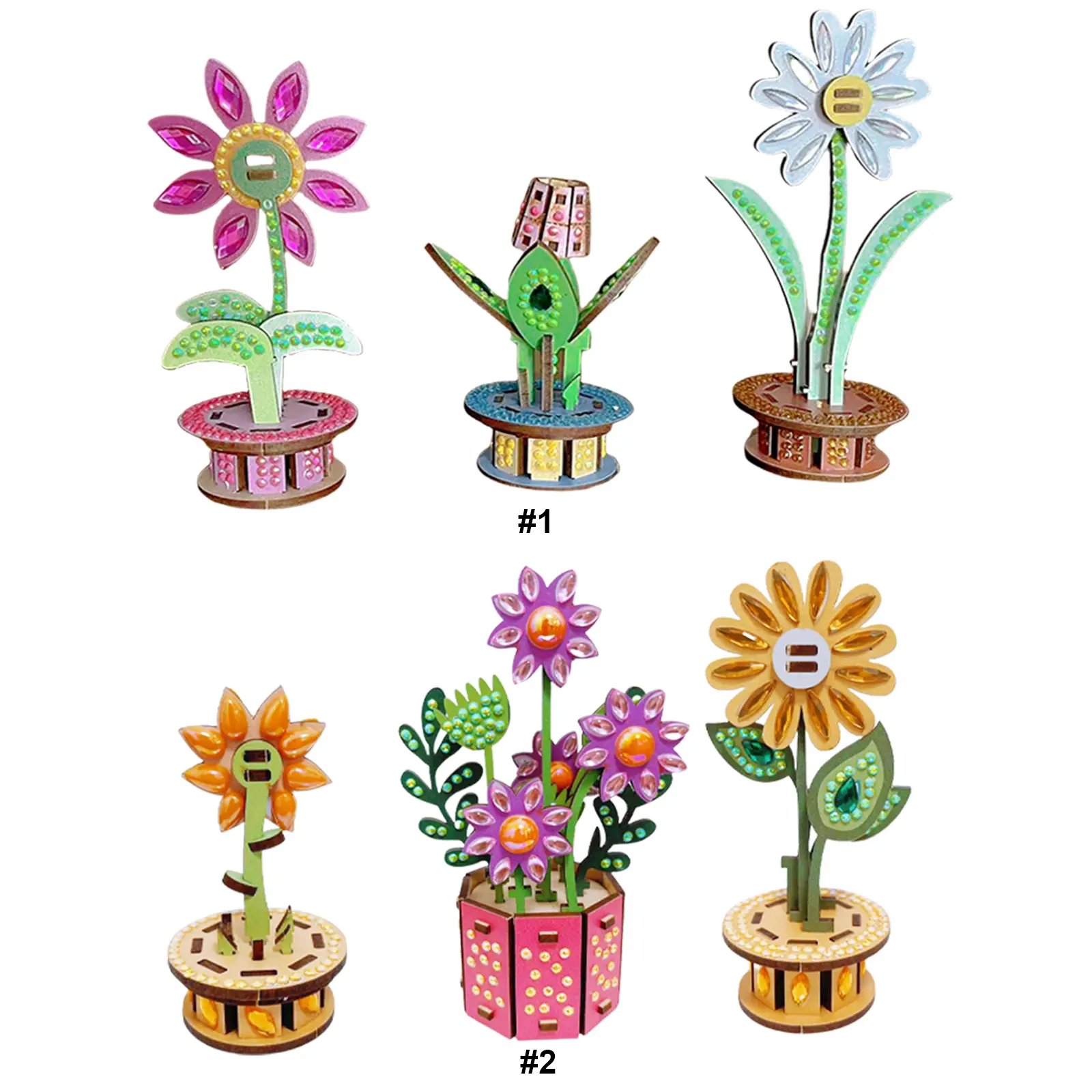 3D Puzzle DIY Wooden Flower 3D DIY Wood Crafts Flower Flower Wooden Ornaments for Adults & Youngster