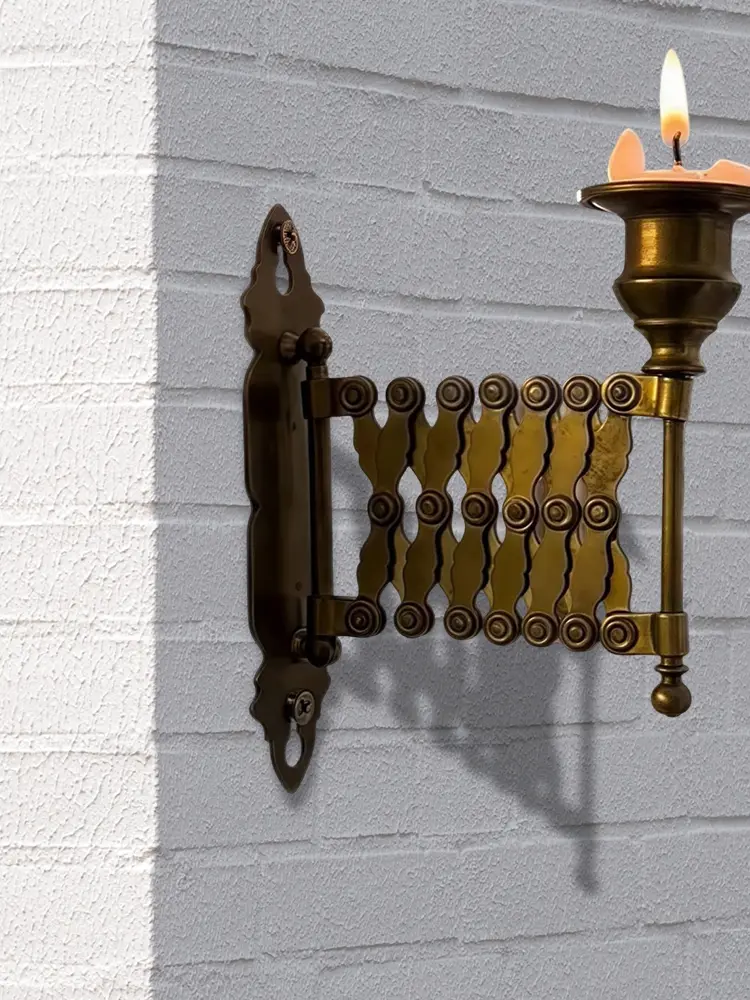 Retro Candlestick Rack Multi-Purpose Vintage Candle Sconce Holder Telescopic Metal Candle Decorations for Bedroom Decoration