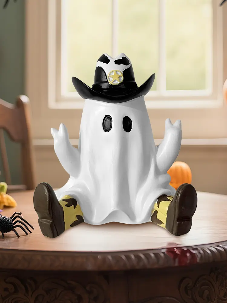 Mini Ghost Ornaments with Boots Halloween Ghost Ornaments Funny Specters Ornaments for Halloween Home Outdoor Garden