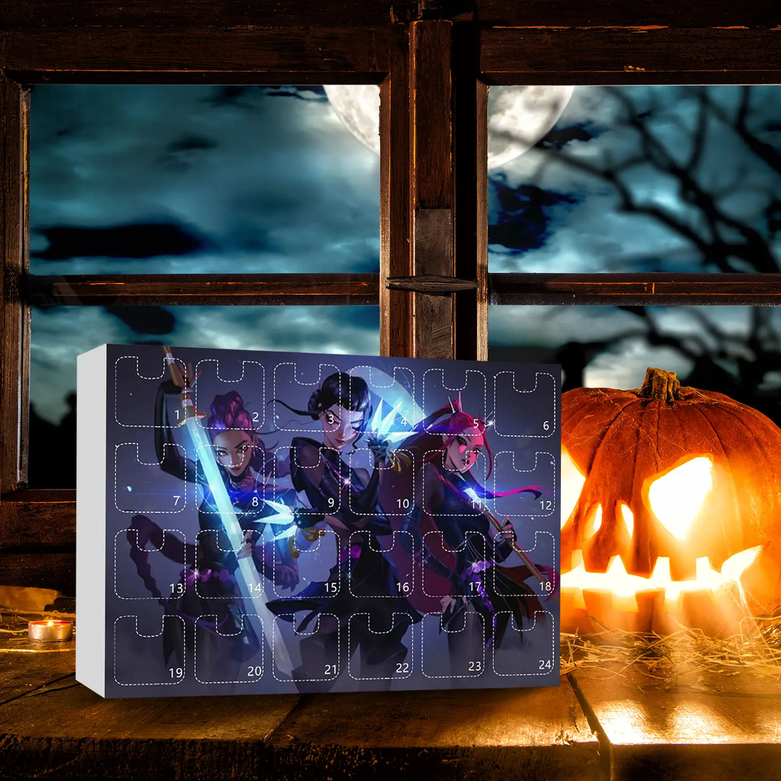 Anime Demon hunter Countdown Calendar with 24 Acrylic 2D Flat Pendant Christmas Advent Calendar Home Decorations Ornaments Gifts