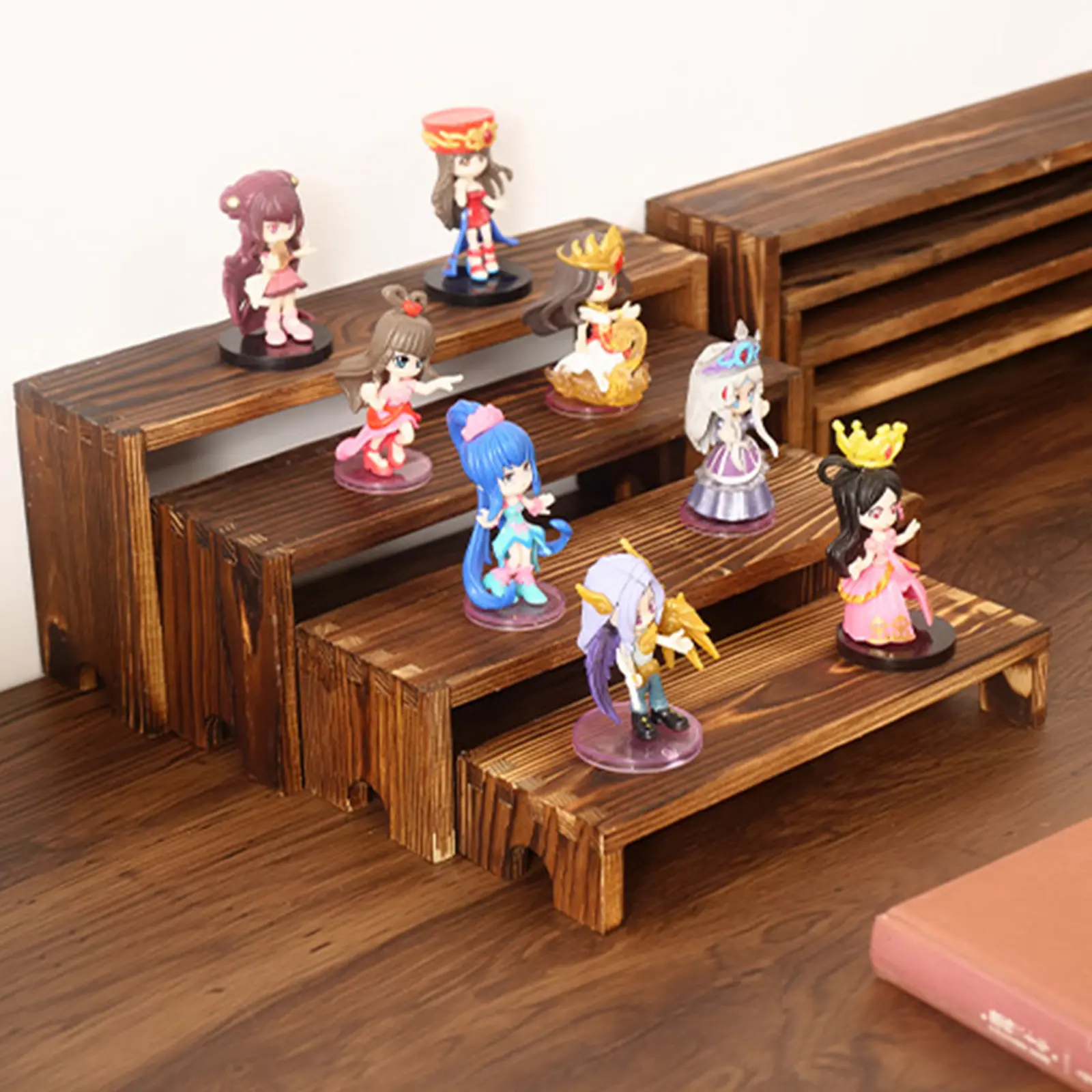 8Pcs Tiered Riser Display Stand Ladder-Style Stackable Cupcake Stand Wear Resist Doll Ornaments Display Holder for Home Office