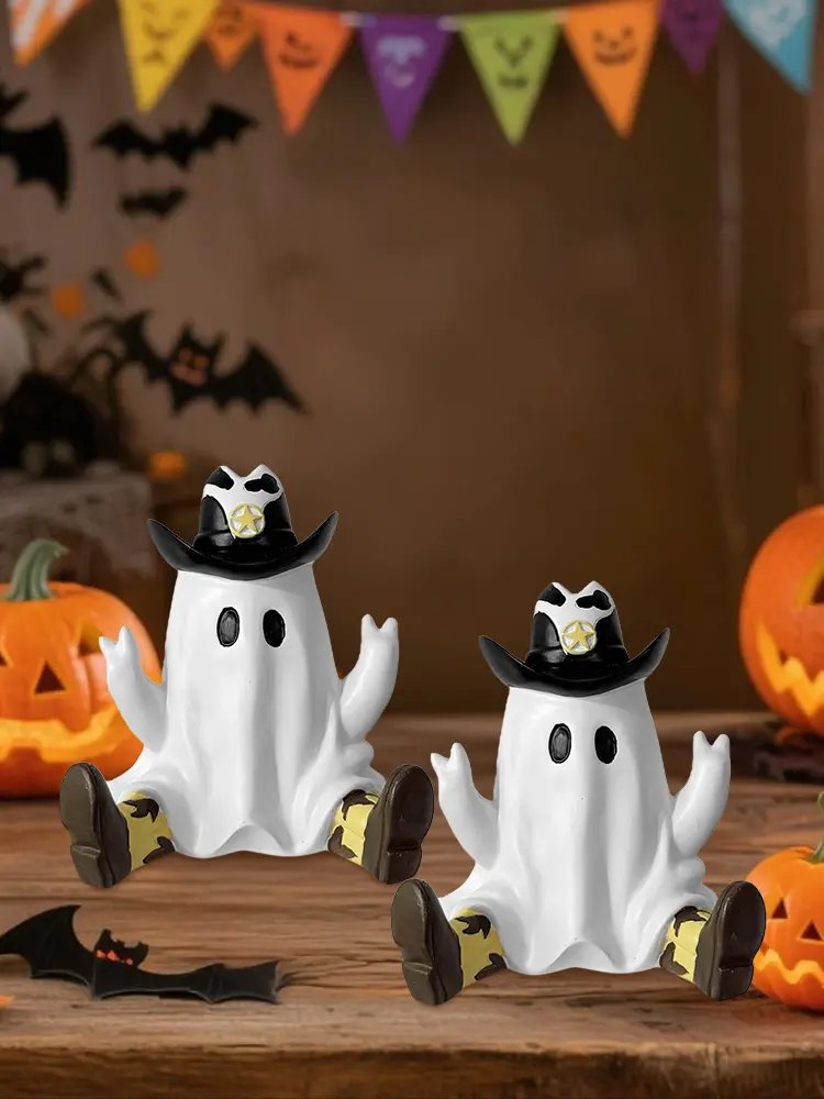 Mini Ghost Ornaments with Boots Halloween Ghost Ornaments Funny Specters Ornaments for Halloween Home Outdoor Garden