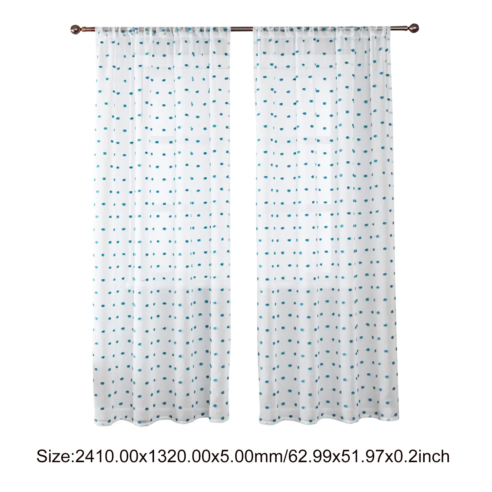 Floral Pink Nursery Curtains Double Layer Drape Dorm Curtain with Pink Pom Blocking Curtain Pom Sheer for Living Room