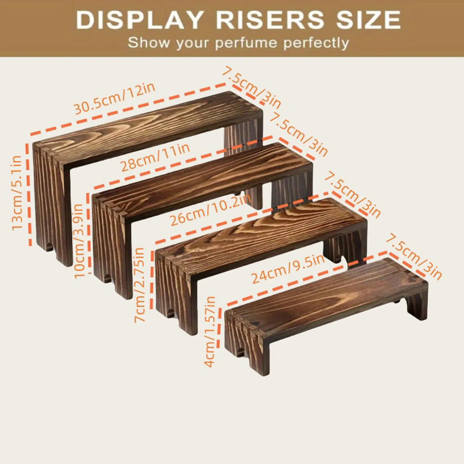 8Pcs Tiered Riser Display Stand Ladder-Style Stackable Cupcake Stand Wear Resist Doll Ornaments Display Holder for Home Office