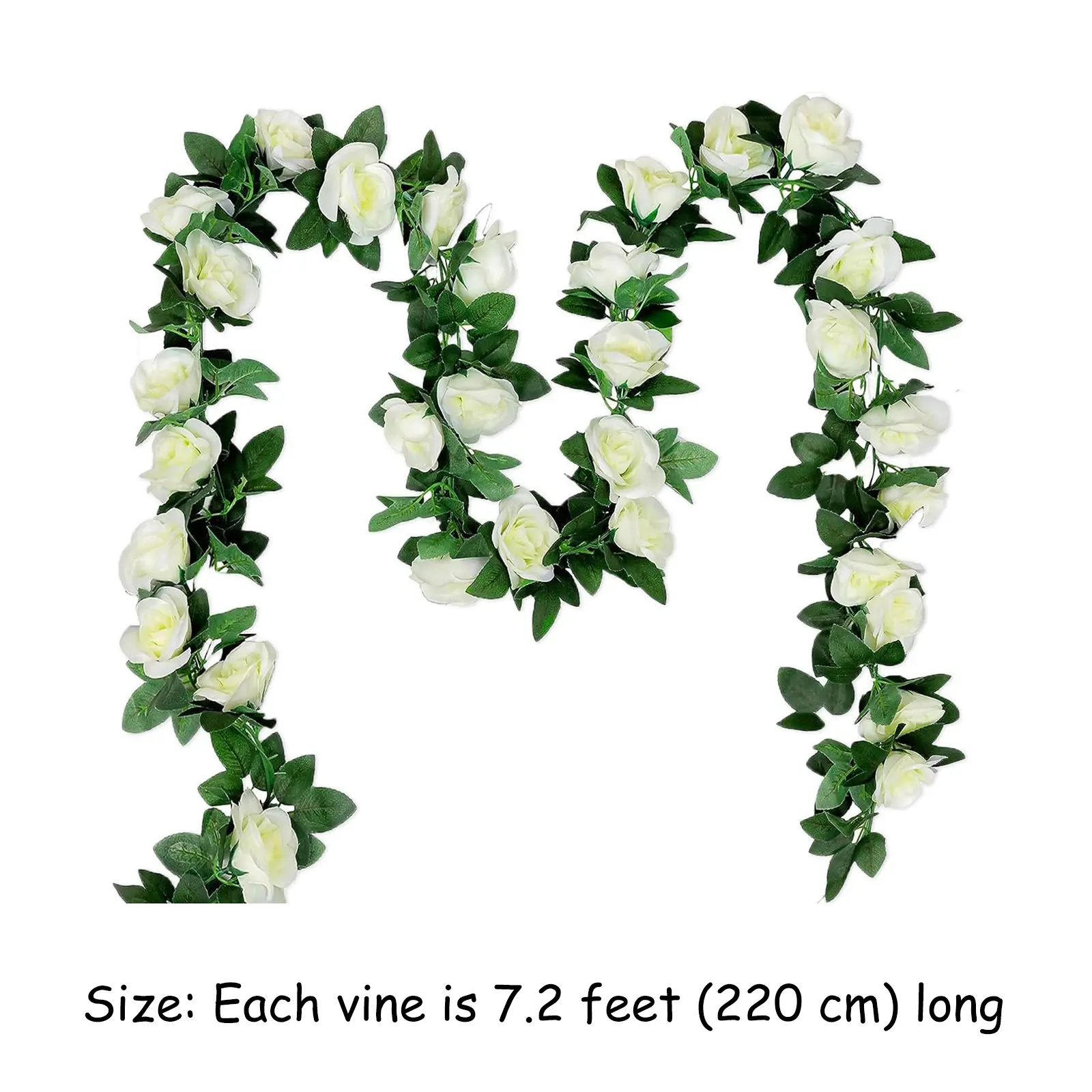 Artificial Vines Flowers Arch Wall Party Mantle Silk Roses Lvy Vine for Wedding Arch Party Wall Garden Ceremony