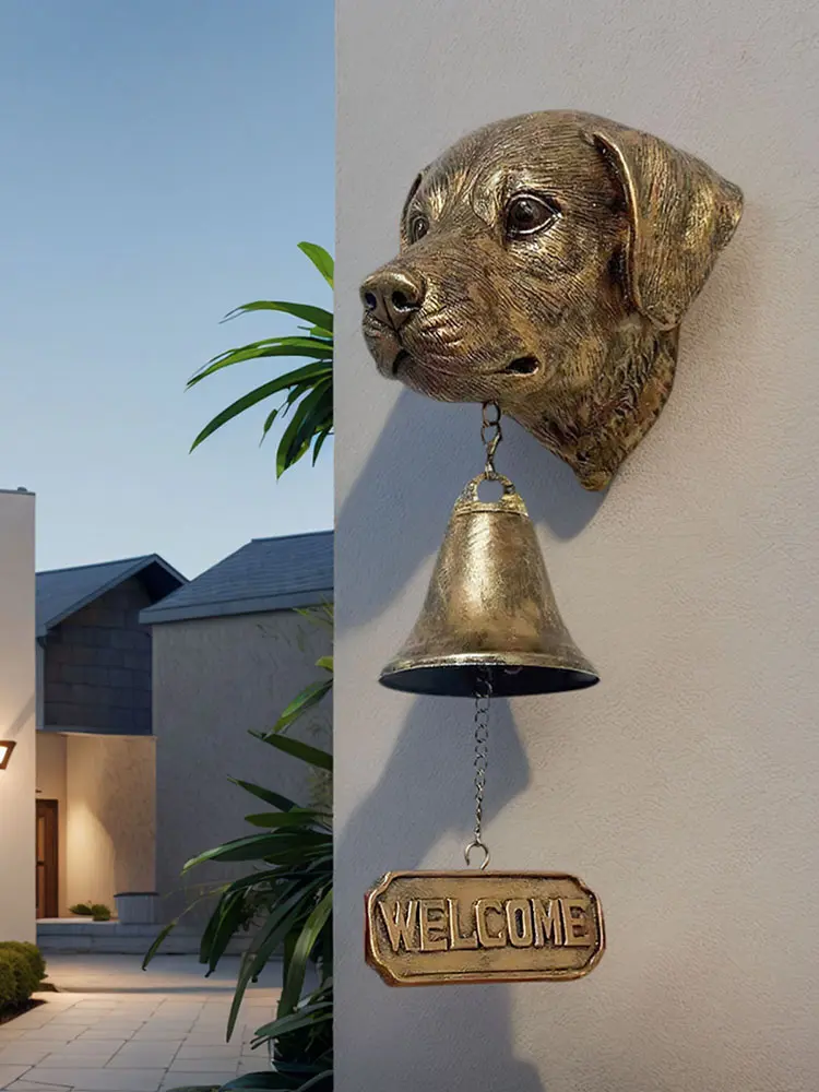 Animal Welcome Bell with Welcome Sign Dog Welcome Doorbell Wall Mounted Dog Door Bell for Farmhouse Home Front Door Entrance