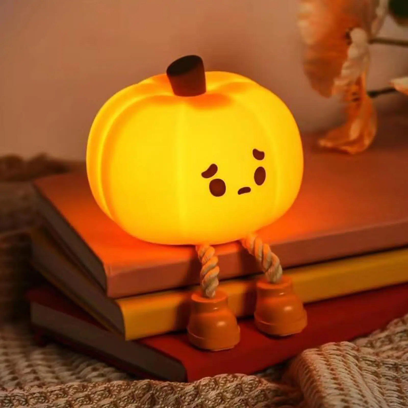 LED Silicone Pat Lamp Rechargeable Cute Bedside Touch Lamp Warm Light Funny Halloween Decor Light for Bedroom Living Room Decor