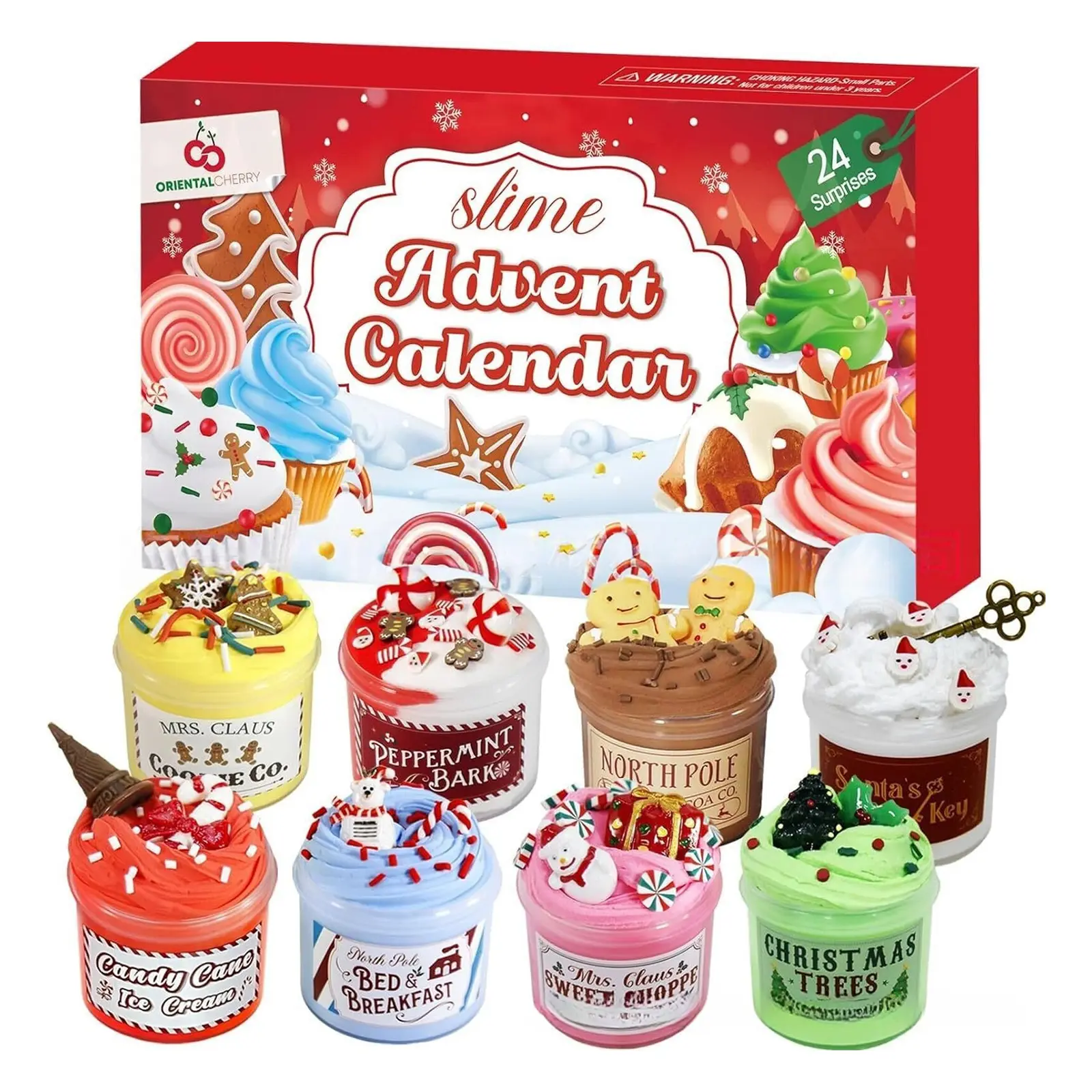 24-Day Slime Advent Calendars Multi-Purpose Slime Countdown Calendar Reusable Christmas Playing Calendars Gift for Friends