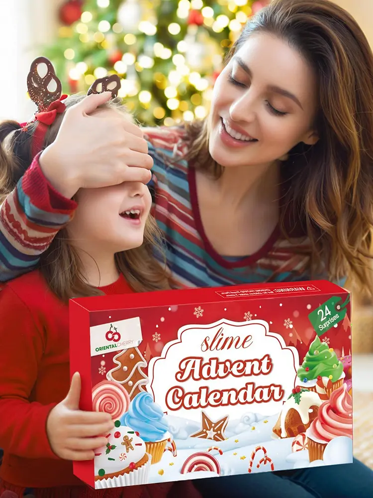 24-Day Slime Advent Calendars Multi-Purpose Slime Countdown Calendar Reusable Christmas Playing Calendars Gift for Friends