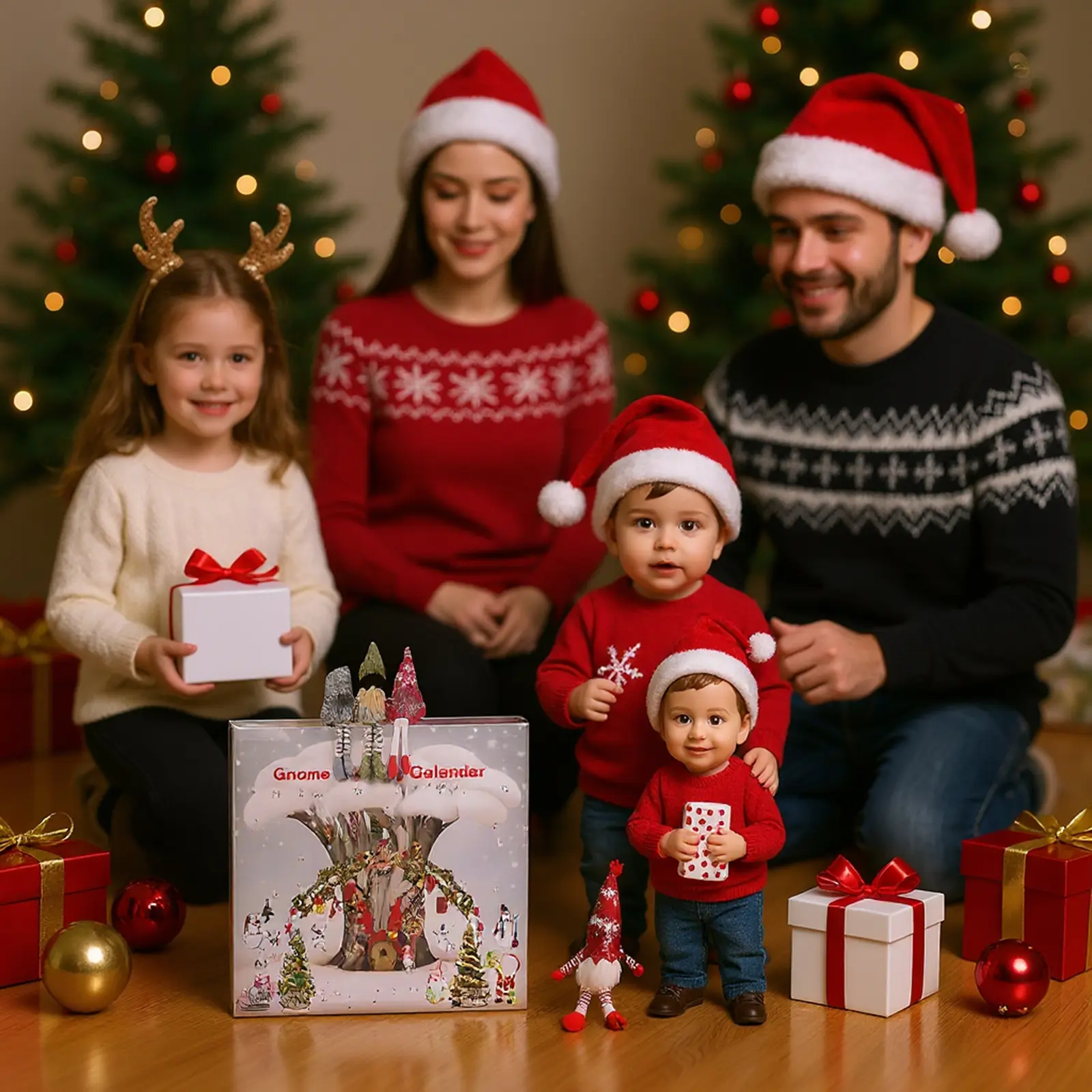 24-Day Gnomes Advent Calendars Wear Resist Mini Gnome Decorations Xmas Plush Gnome Ornaments for Christmas Tree/Backpack Pendant