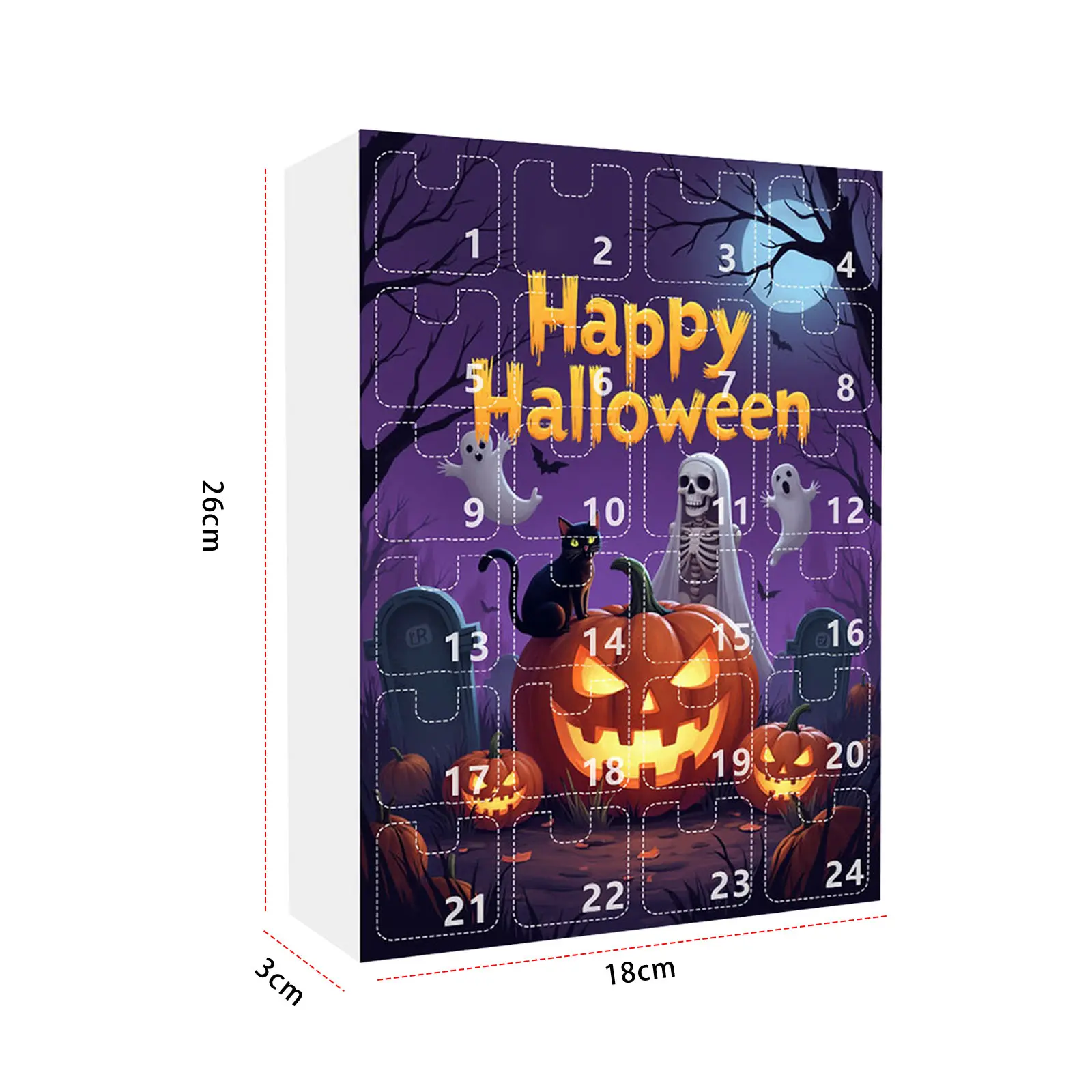 Halloween Advent Calendar 2025 with 24Pcs Resin Figurines Spooky Advent Calendar for Halloween Holiday Decor Calendar Gift
