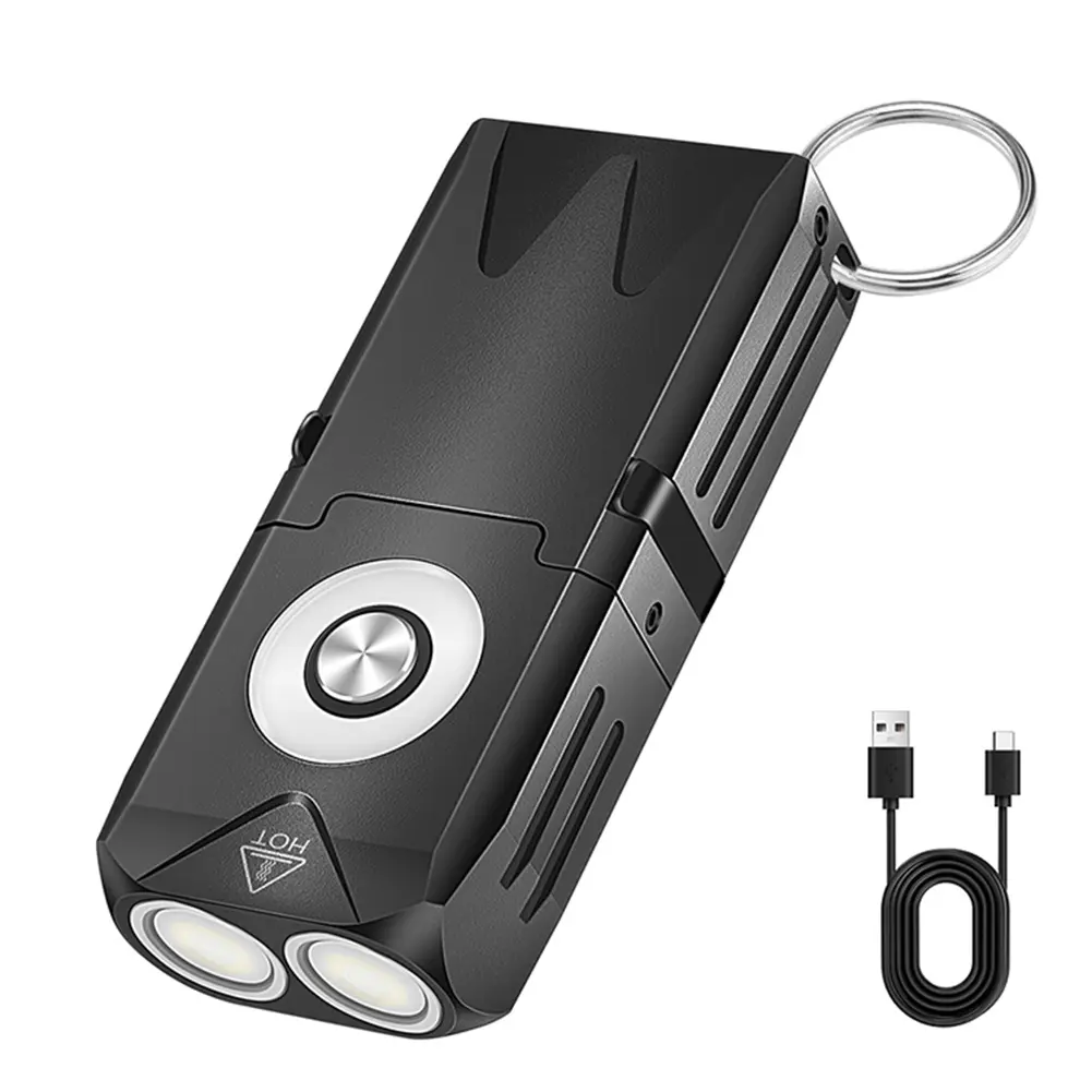 Rechargeable Flashlight 650 Lumens Clip-on Light IP66 Waterproof Pocket Flashlight for Running Walking Camping Fishing Hiking