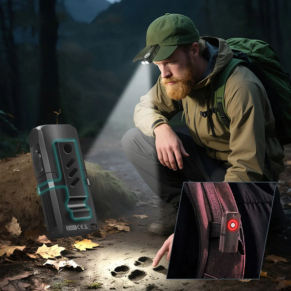 Rechargeable Flashlight 650 Lumens Clip-on Light IP66 Waterproof Pocket Flashlight for Running Walking Camping Fishing Hiking