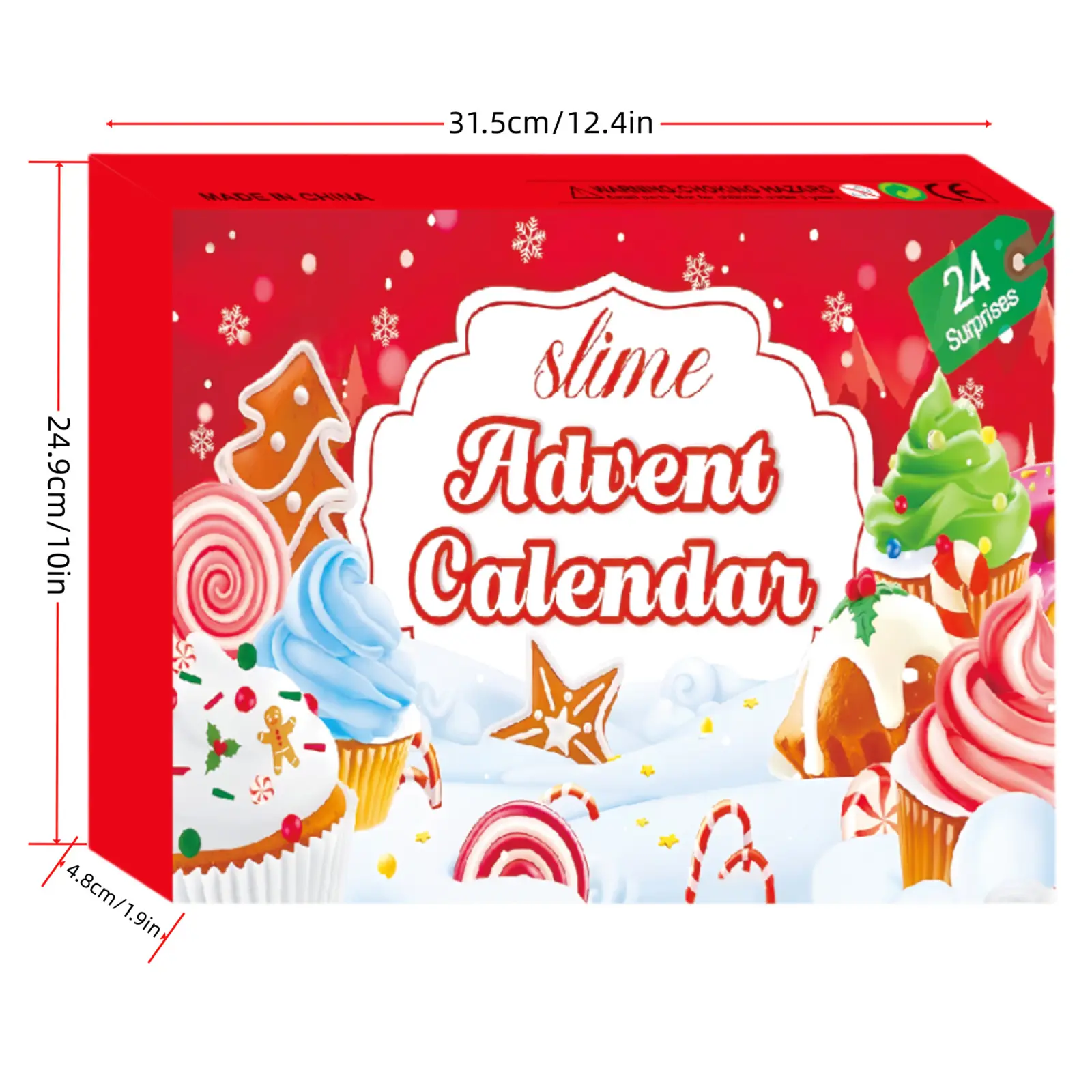 24-Day Slime Advent Calendars Multi-Purpose Fluffy Slime and Charms Kit Reusable Xmas Slime Ornaments for Home Decor