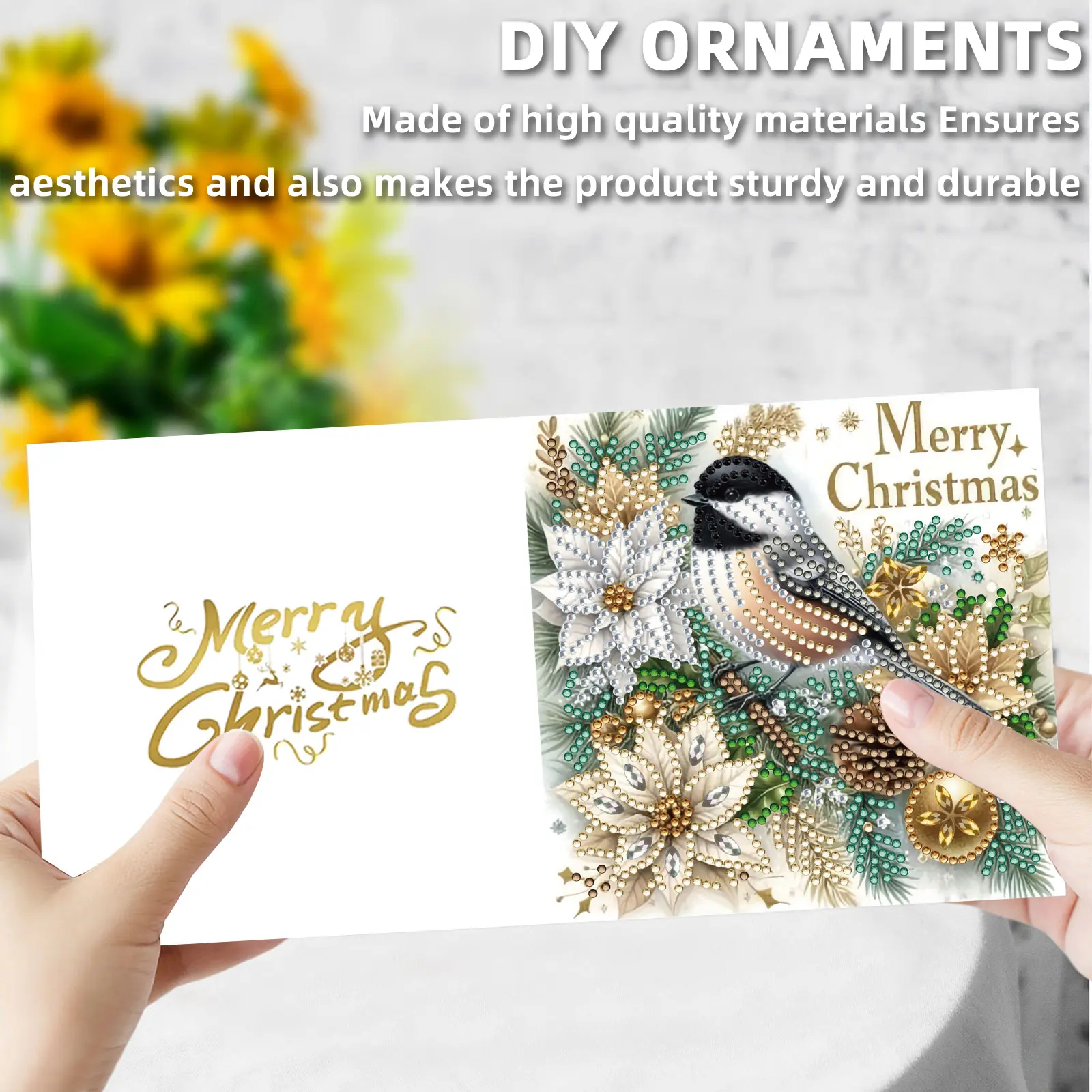 6pcs DIY Diamond Painting Greeting Card Set Diamond Art Handmade Cards for Christmas Birthdays Thanksgiving and Holidays