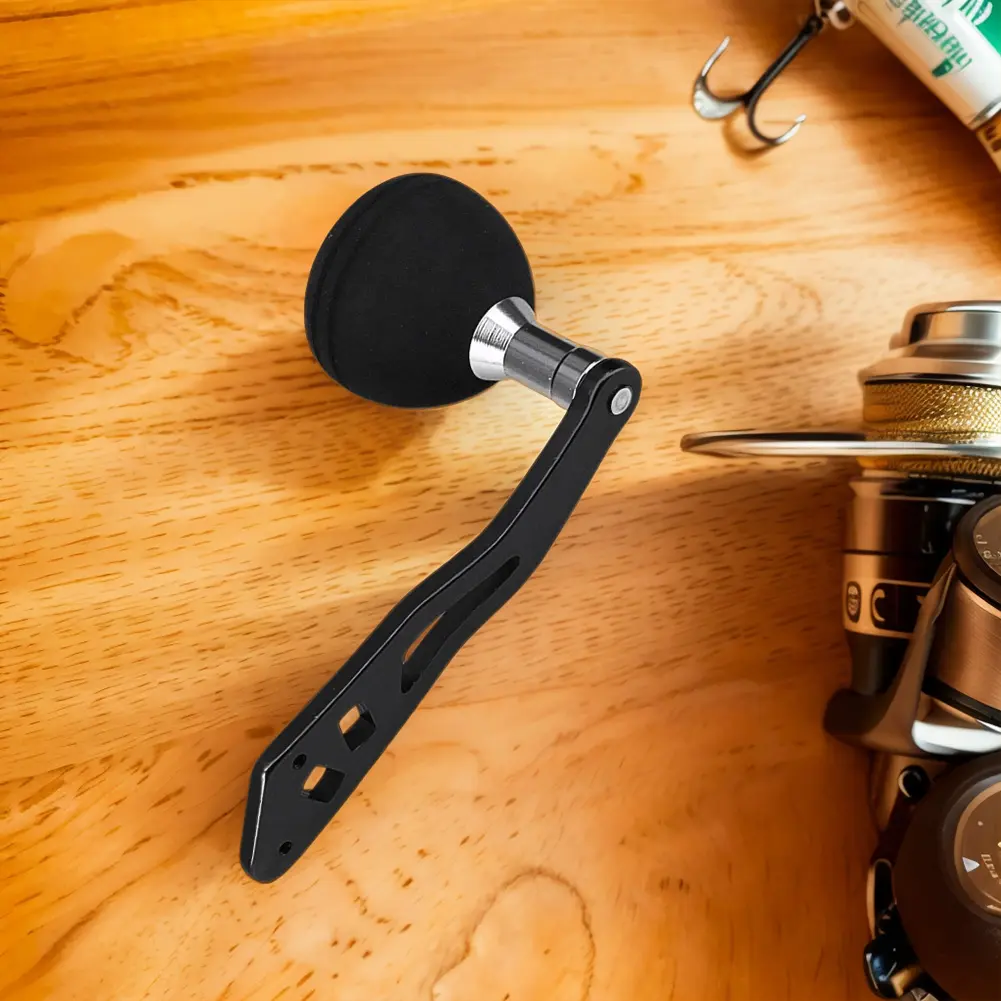 Aluminum Alloy Fishing Reel Handle EVA Oval Grip Metal Knob Handle Kit Fishing Crank Rotatable Grip Fishing Accessories