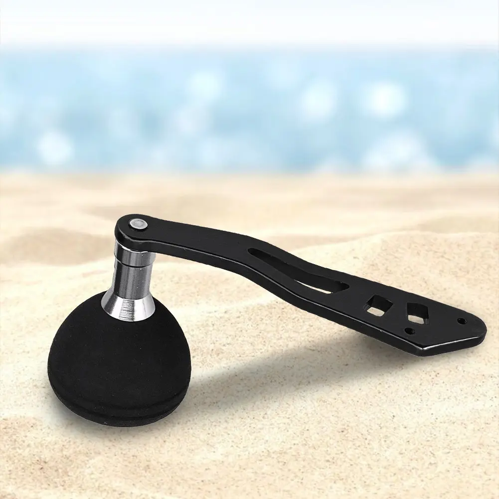 Aluminum Alloy Fishing Reel Handle EVA Oval Grip Metal Knob Handle Kit Fishing Crank Rotatable Grip Fishing Accessories