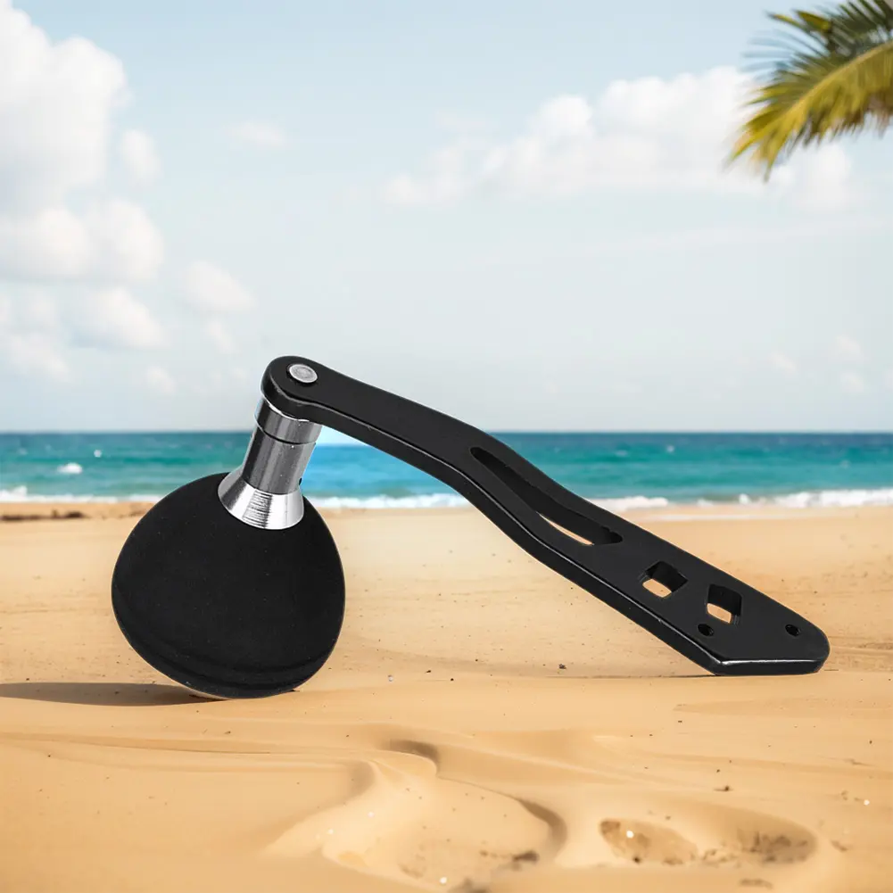 Aluminum Alloy Fishing Reel Handle EVA Oval Grip Metal Knob Handle Kit Fishing Crank Rotatable Grip Fishing Accessories
