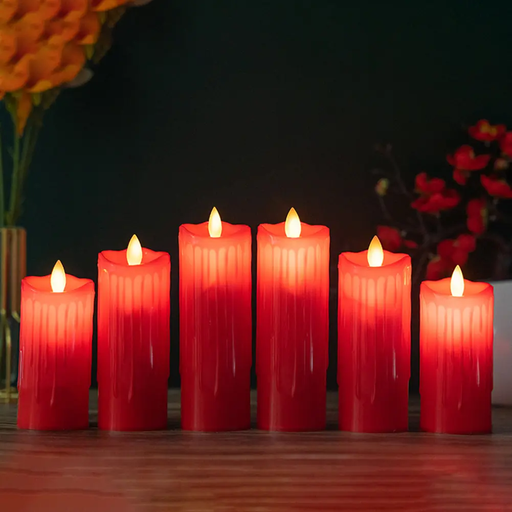 Flameless Led Candle Light Auto Swing Realistic Candle Led Lightweights Bright Flickering Bulb for Seasonal Festival Celebration