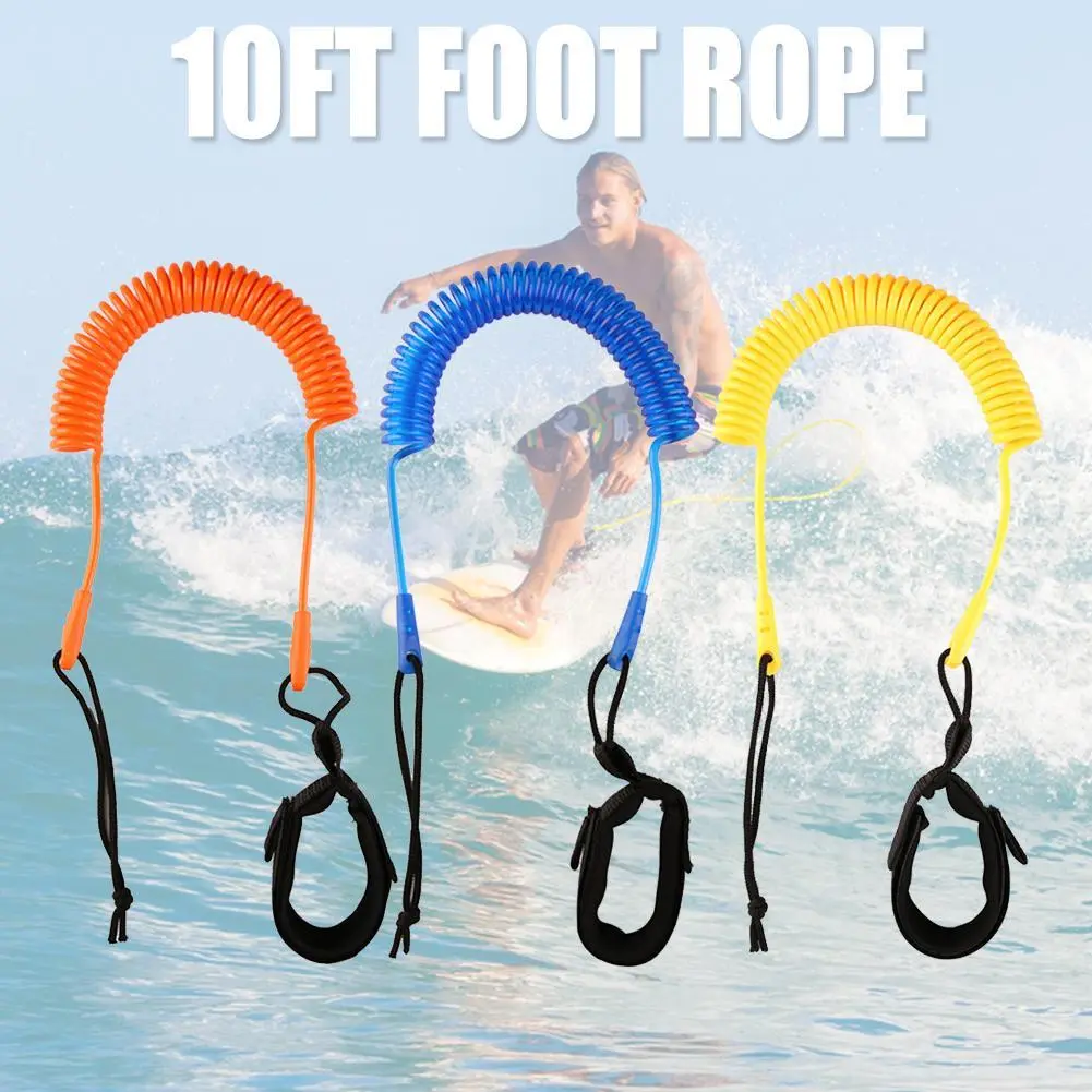 5PCS 3 Meters Coiled Surfing Leash Leash Leg Rope Stand Up Paddle Boards Surfboard for Family Outdoor Water Decoration