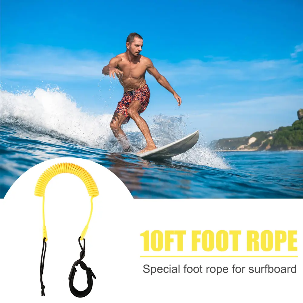 5PCS 3 Meters Coiled Surfing Leash Leash Leg Rope Stand Up Paddle Boards Surfboard for Family Outdoor Water Decoration