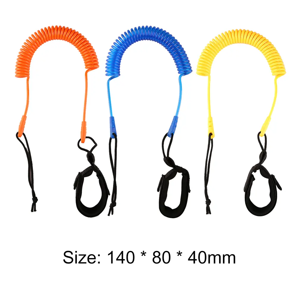 5PCS 3 Meters Coiled Surfing Leash Leash Leg Rope Stand Up Paddle Boards Surfboard for Family Outdoor Water Decoration