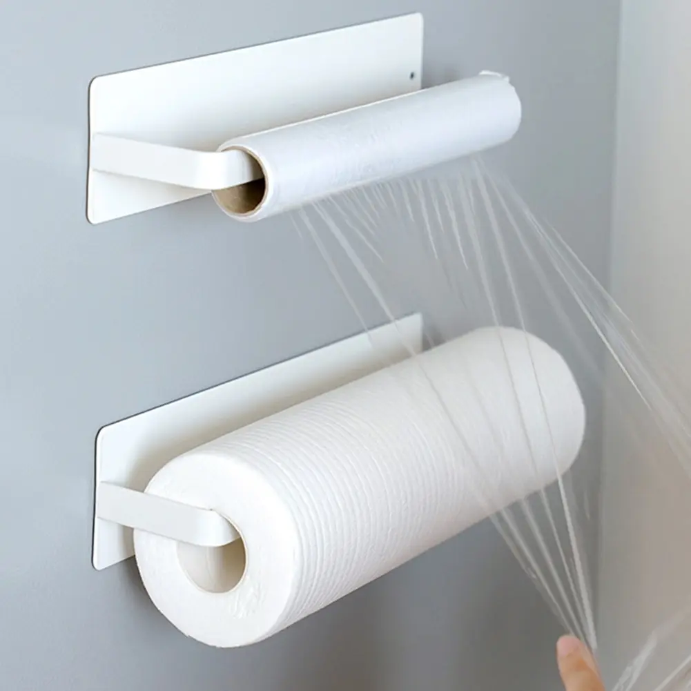 Magnetic Paper Towel Holder Toilet Paper Roll Holder Punch Free Paper Towel Rack Strong Magnet Backing for RV Bathroom